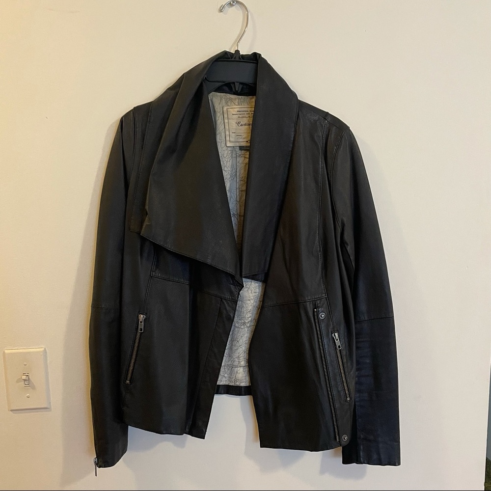 Cartonnier (Anthropology) Real Leather Jacket